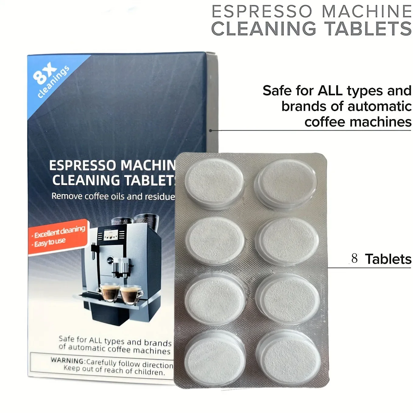 Backflush Tablet Cleaner - Espressomaschinen-Reinigungstabletten Entkalkung-Rückspülung Ölabscheider-Lösung Reiniger Reinigungstablette, Spezielle