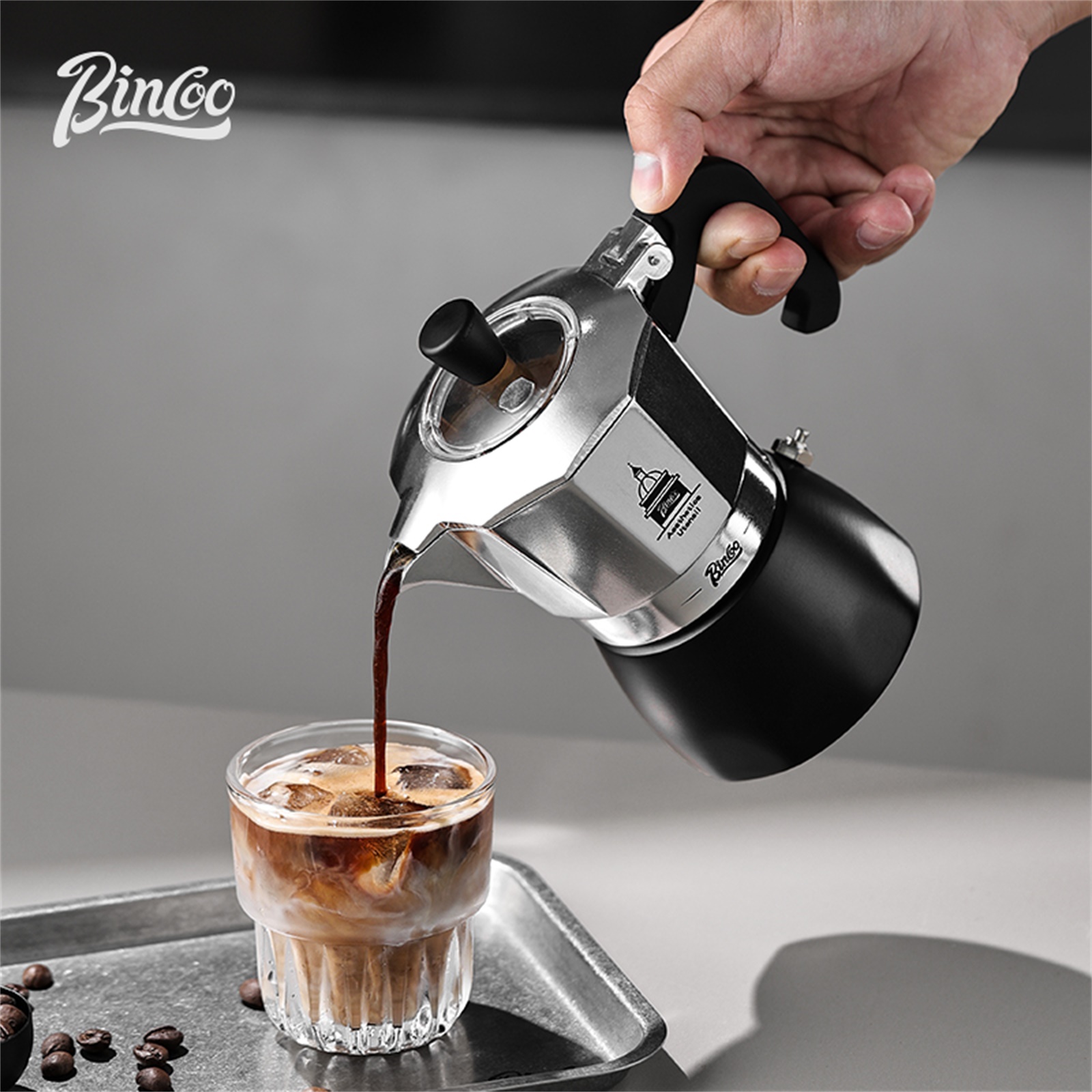 Coffee Equipment Set - BINCOO Doppelventil-Moka-Topf, Espresso-Extraktionskaffeemaschine, tragbare Heimmaschine, Mokka-Topf,
