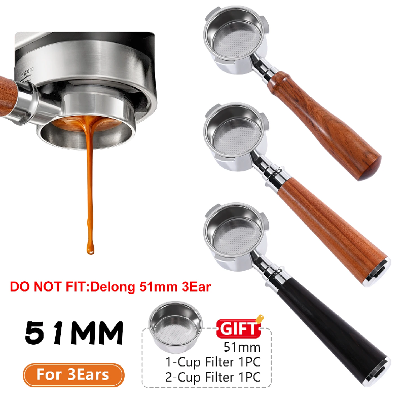 Coffee Equipment Set - Kaffee-Siebträger ohne Boden, 51 mm, für