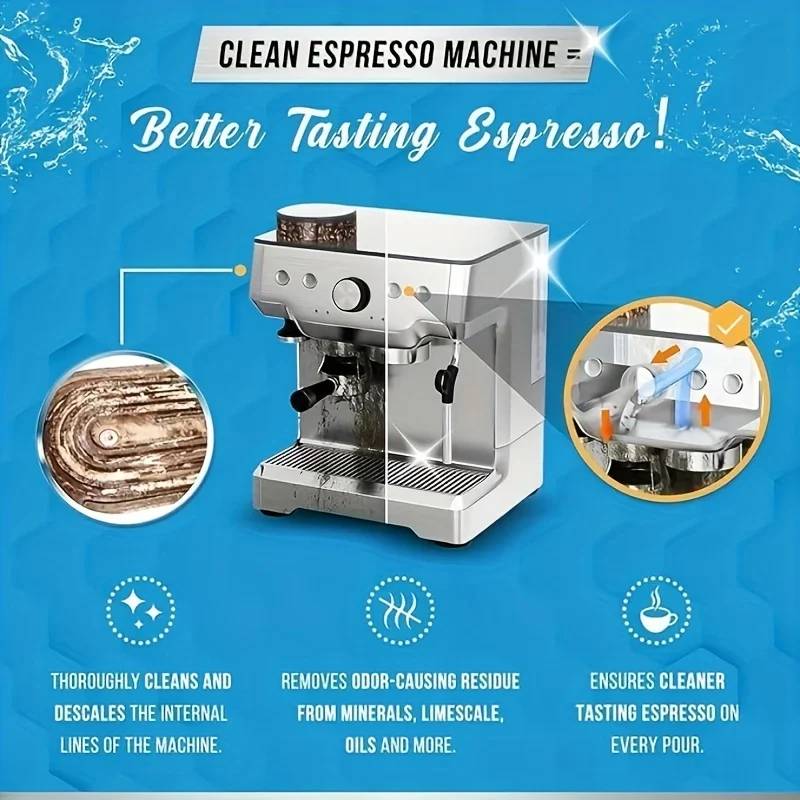 Backflush Tablet Cleaner - Reinigungstabletten für Espressomaschinen: Entkalkung, Rückspülung, Ölablagerungsentferner,